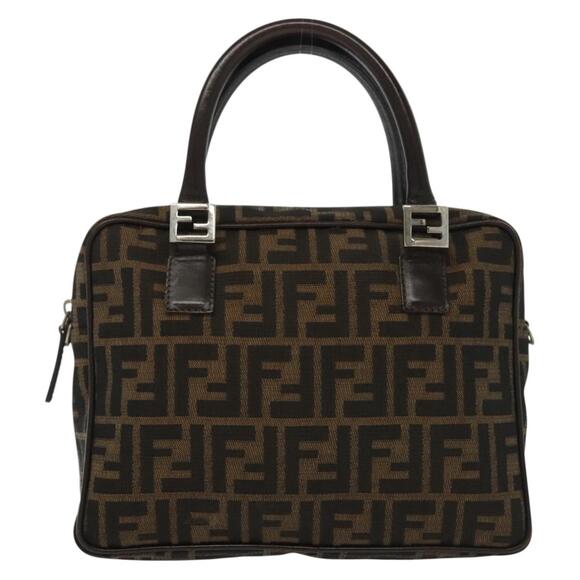 FENDI Zucca Canvas Hand Bag Brown Black - Picture 2 of 12